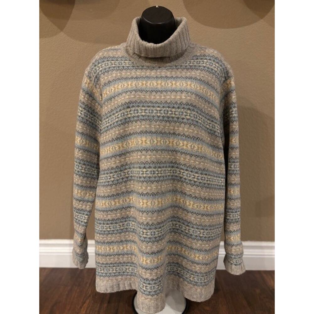Women's Vintage Brooks Brothers Lambswool Fair Isle Sweater 1818 Hong Kong